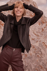 New Yorker Motor Jacket Black Leather - ourCommonplace