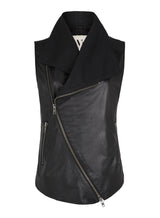 Nolita Drape Vest Black Shearling - ourCommonplace