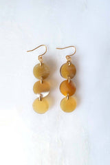 Yen Bai 16K Gold-Plated Brass Buffalo Horn Circle Drop Earrings - ourCommonplace