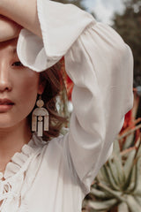 Hoang Hau 16K Gold-Plated Brass Buffalo Horn Geometric Statement Earrings - ourCommonplace