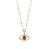 Evil Eye Diamond Necklace - 14K Yellow Gold - ourCommonplace