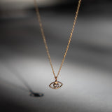 Evil Eye Diamond Necklace - 14K Yellow Gold - ourCommonplace