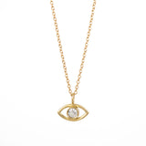 Evil Eye Diamond Necklace - 14K Yellow Gold - ourCommonplace