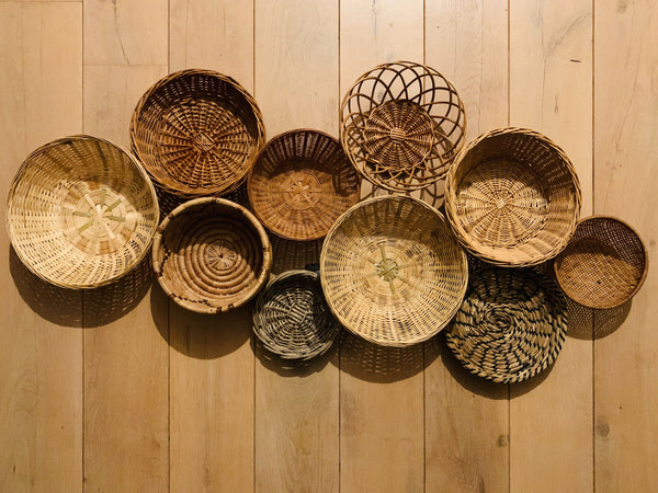 fair trade woven baskets with minimalistic design