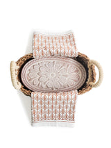 Bread Warmer & Basket Gift Set With Tea Towel - Flower