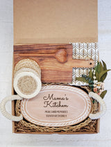 Bread Warmer Gift Box With Rectangular Wooden Board and Spoon - Mom Oval