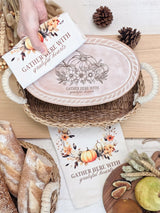 Bread Warmer & Basket Gift Set With Tea Towel - Pumpkin Oval