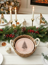 Bread Warmer & Basket - Christmas Tree Round