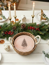 Bread Warmer Gift Box With Round Wooden Board and Spoon - Christmas Round