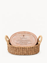 Personalized Bread Warmer & Basket - Bible Oval