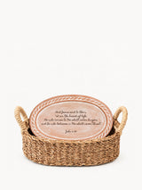 Personalized Bread Warmer & Basket - Bible Oval