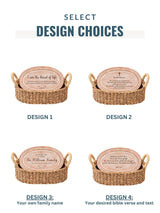 Personalized Bread Warmer & Basket - Bible Oval