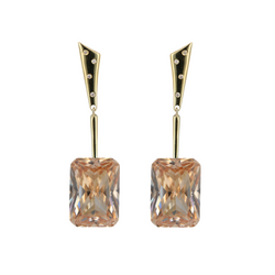 Infinity Clip Earrings With Champagne Zircon