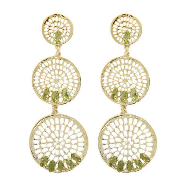 Peridot Vermeil Pinwheel Earrings