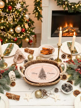 Bread Warmer & Basket - Christmas Tree Oval