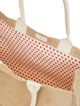 Jute Canvas Shopping Bag With Pompom