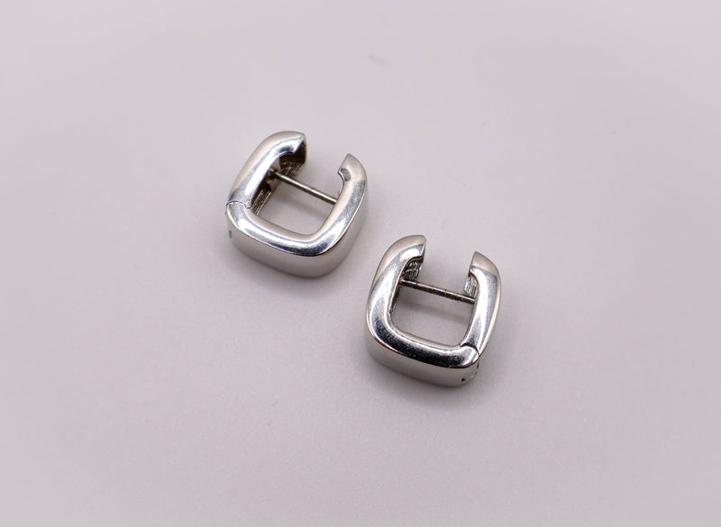 Italian Sterling Silver Square Hoop Earrings
