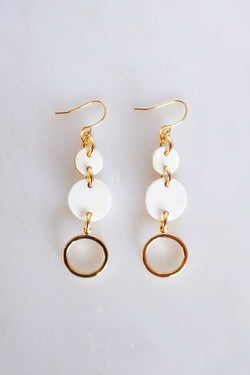 Be Crescent Drop Buffalo Horn Dangle Earrings