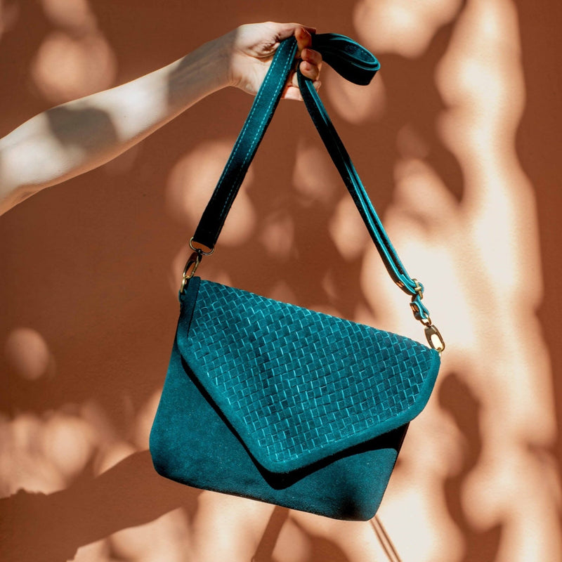 Teal Suede Woven Everyday Bag (Limited Edition)