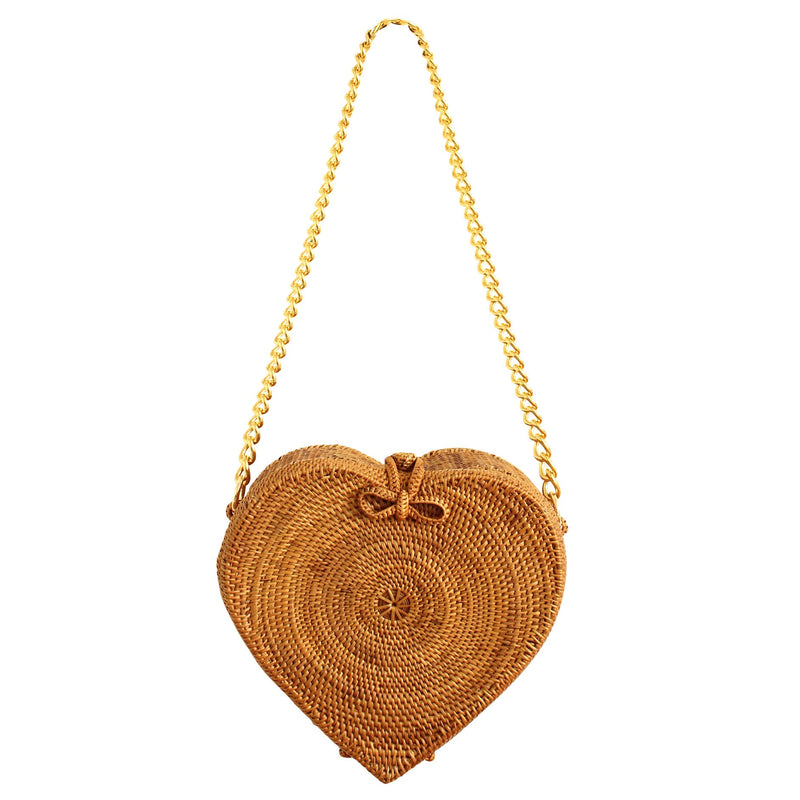 CINTA Atta Rattan Shoulder Bag in Natural Brown