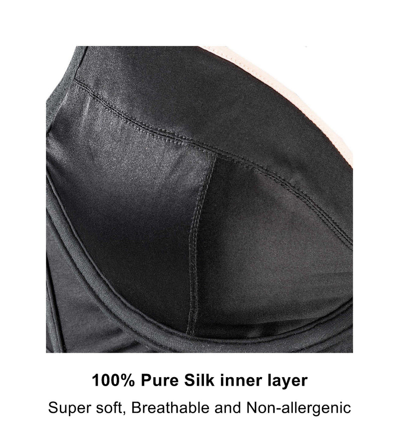 Claret Silk Back Support Cotton Sports Bra (Multiple Colors Available)
