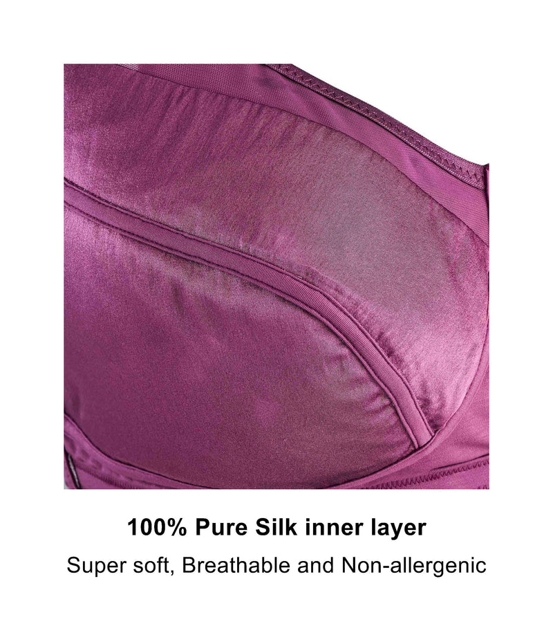 Claret Silk Back Support Cotton Sports Bra (Multiple Colors Available)