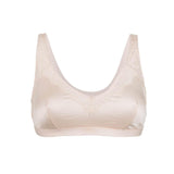 Back Support Full Coverage Wireless Organic Cotton Bra (Champagne & Black)