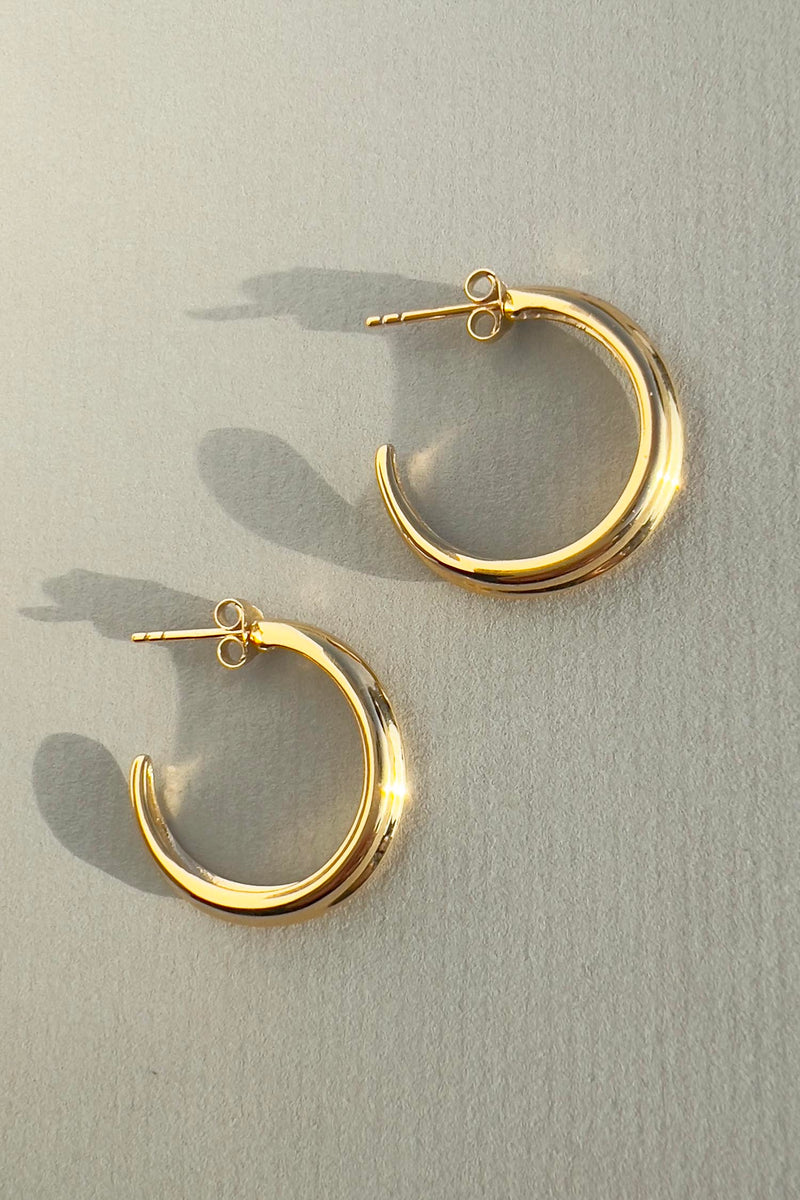 Crescent Hoops Gold Medium