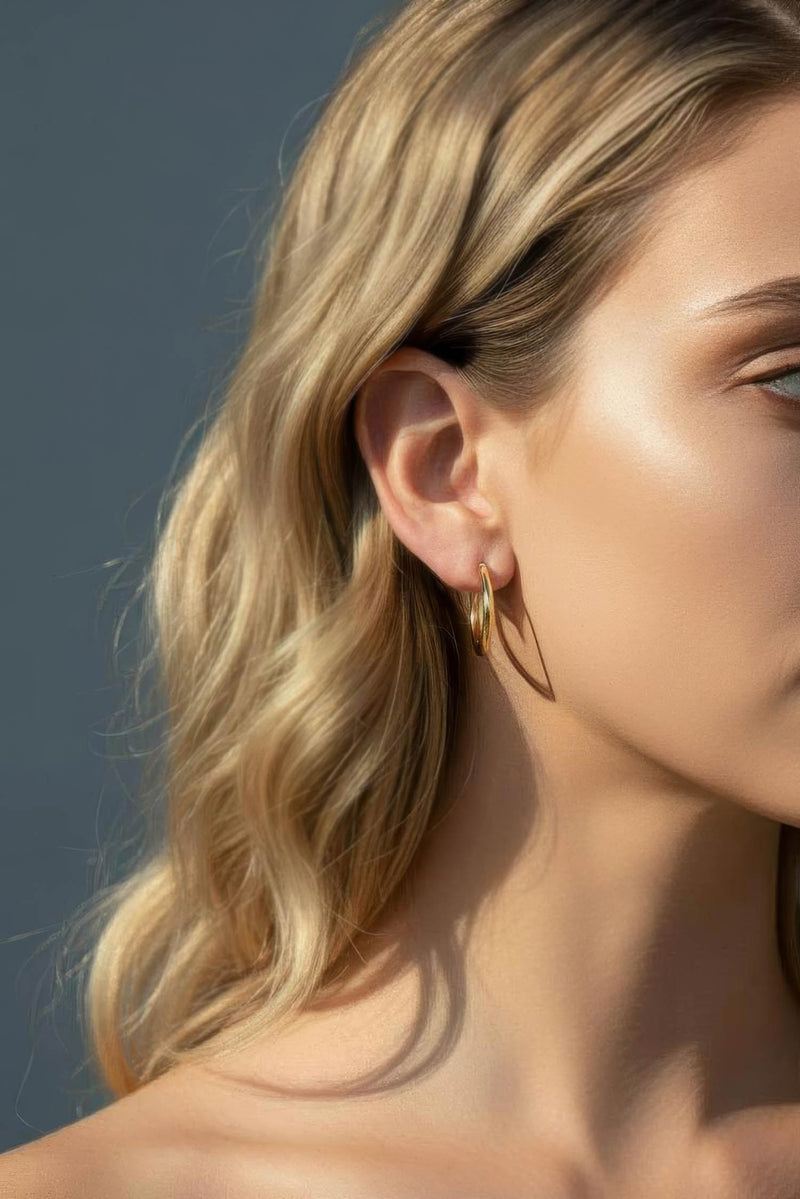 Crescent Hoops Gold Medium
