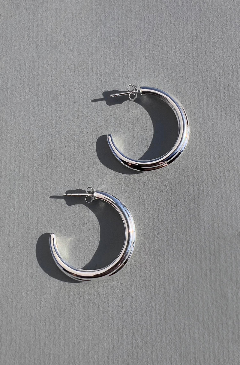 Crescent Hoops Silver Large