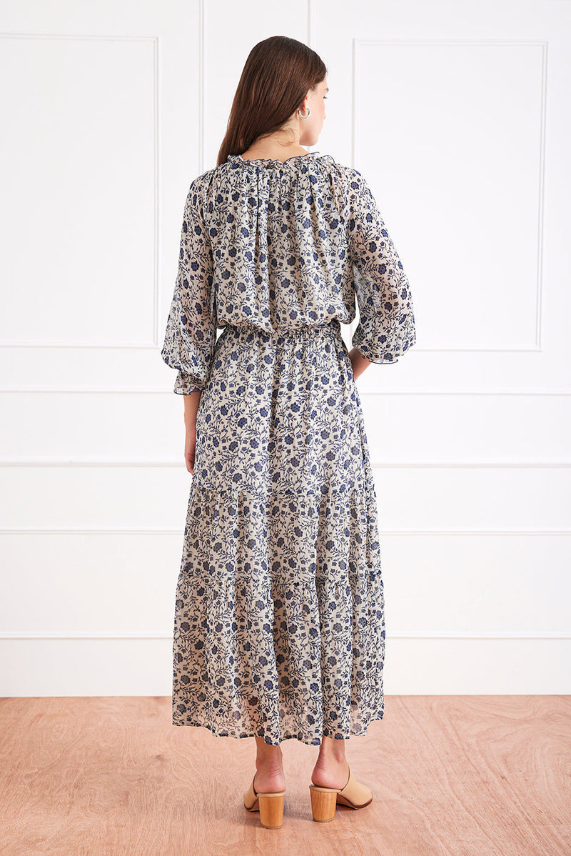 Esme Dress in Sapphire Vines