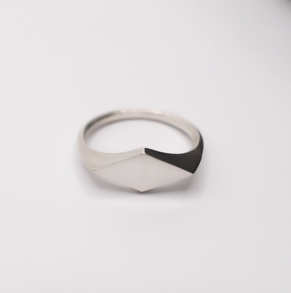 Rhombus Signet Ring - Sterling Silver