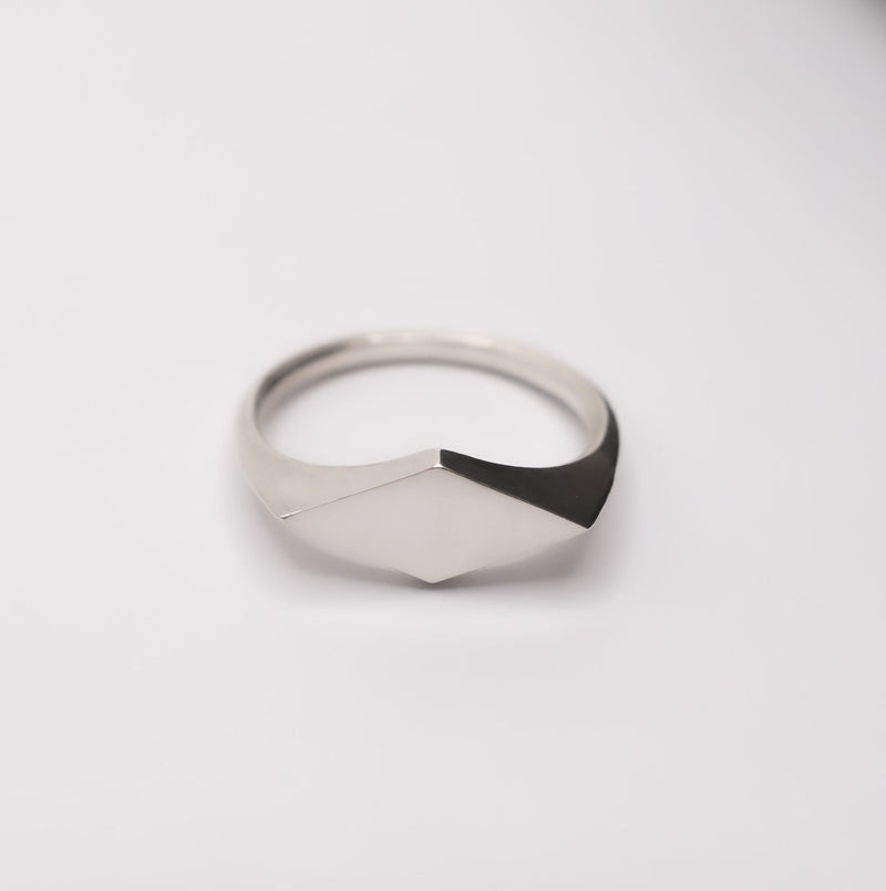 Rhombus Signet Ring - Sterling Silver