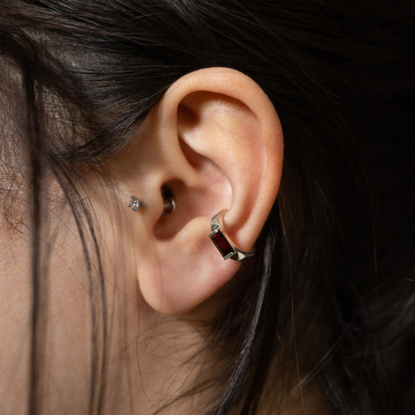 Debbie Baguette Ear Cuff - Sterling Silver