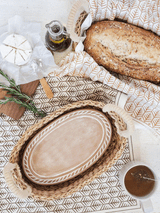 Personalized Bread Warmer & Basket Gift Set With Tea Towel - Recipe Oval