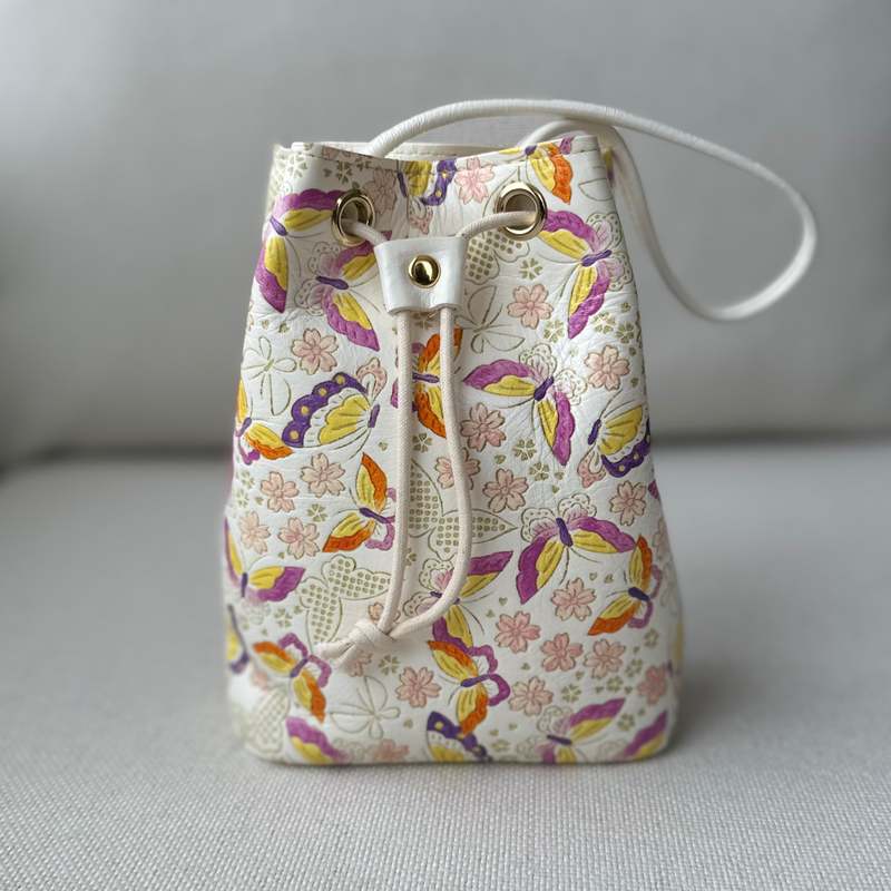 Butterfly Himeji Leather Bucket Bag