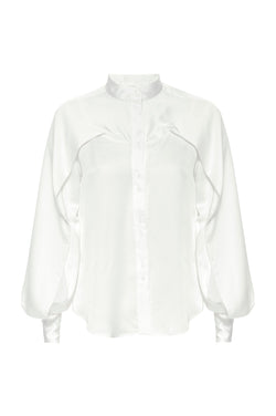 SANTO White Sateen Blouse