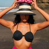 LEIA Cotton Rope Bra Top in Black