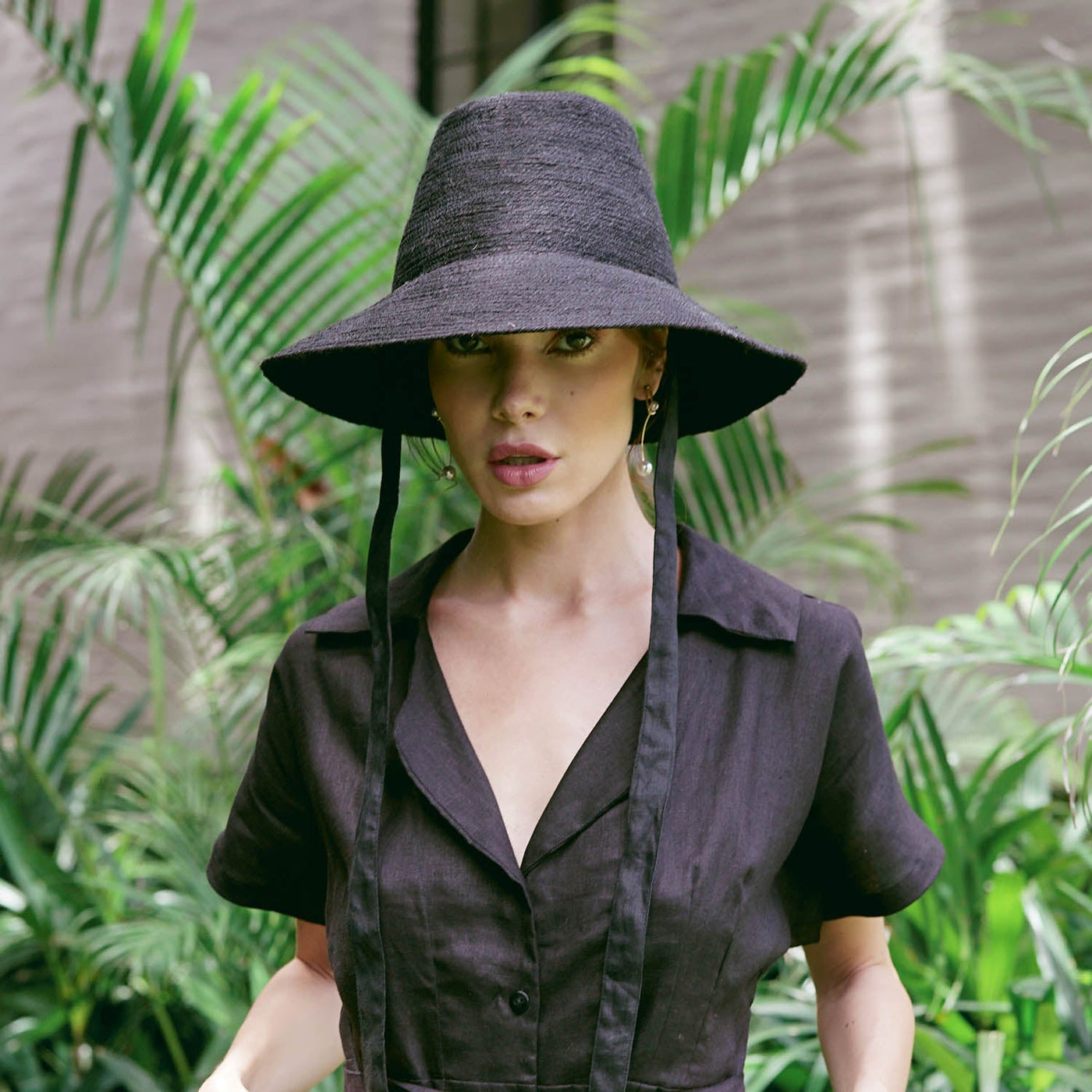 Brunna Co | MEG Jute Straw Hat, in Black | ourCommonplace display picture 1