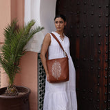 Zahra Leather Bucket Tote