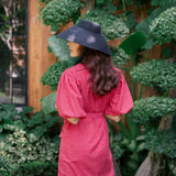 Meghan Gingham Hemp Midi Dress, in Scarlet Red