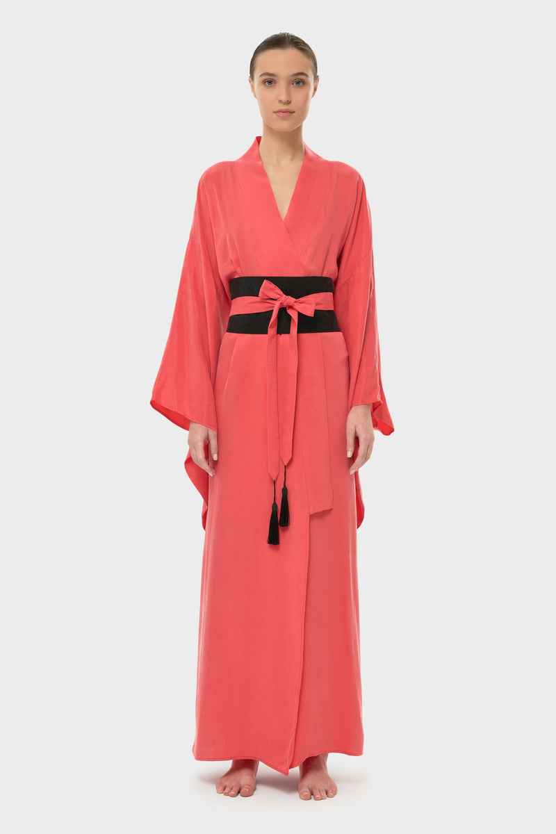 Niluu Full Length Kimono Robe NiLuu Coral AquaFlora Anya Oriental