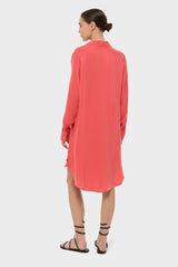 Coral AquaFlora Button Down Shirt Dress