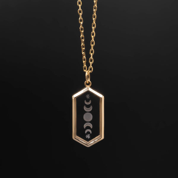 Quartz Intaglio Necklace - 14K Yellow Gold
