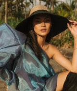 RIRI Duo Jute Handwoven Straw Hat in Natural & Black