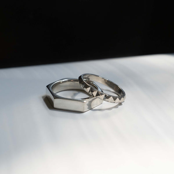 Hex Ring Medium - Sterling Silver
