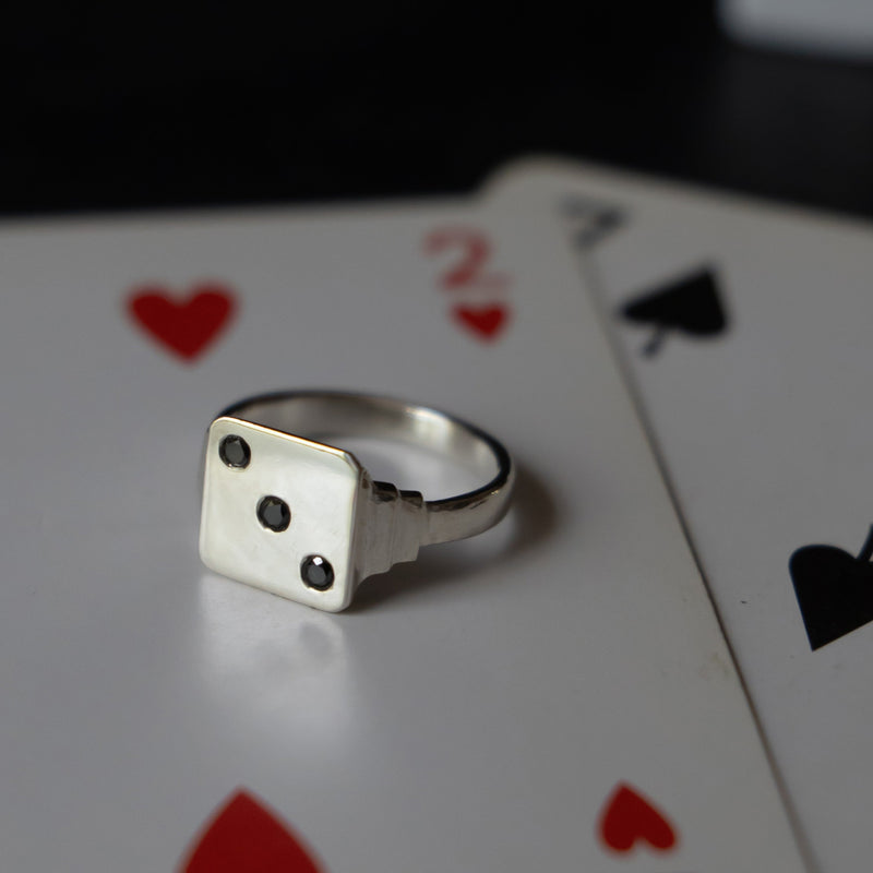 Keepsake Dice Signet Ring - Sterling Silver