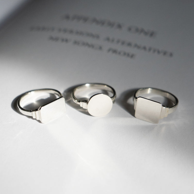 Keepsake Signet Ring Round  - Sterling Silver