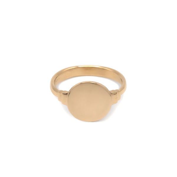 Keepsake Round Signet Ring  - 14k Yellow Gold