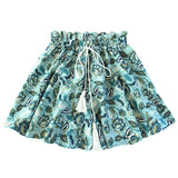 SEKAR Floral Batik Shorts in Sea Blue